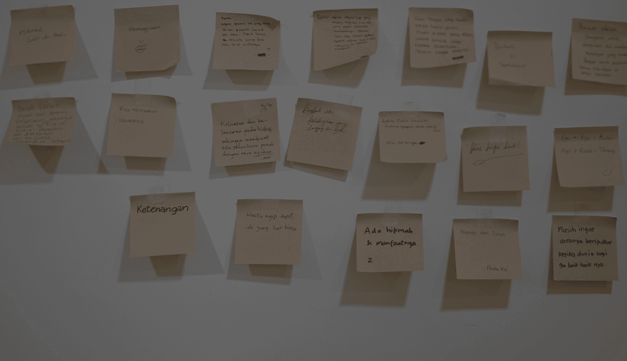 Dinding sticky notes Kopi Rahayu